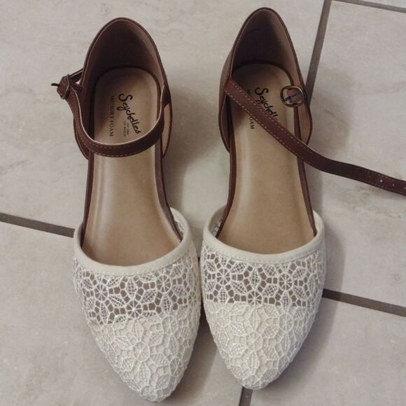 Seychelles sandals Jive Lace toe faux leather strappy flats size 9 - Picture 2 of 13